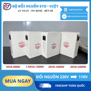 Đổi Nguồn 220V Sang 110V Biến Áp [Vỏ Nhựa] Dùng Cho Đồ Nhật Ổn Định Điện Áp Bảo Hành 2 Năm STD-VIỆT