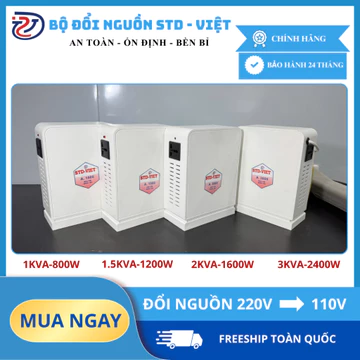 Đổi Nguồn 220V Sang 100V Biến Áp [Vỏ Nhựa] Dùng Cho Đồ Nhật Ổn Định Điện Áp Bảo Hành 2 Năm STD-VIỆT