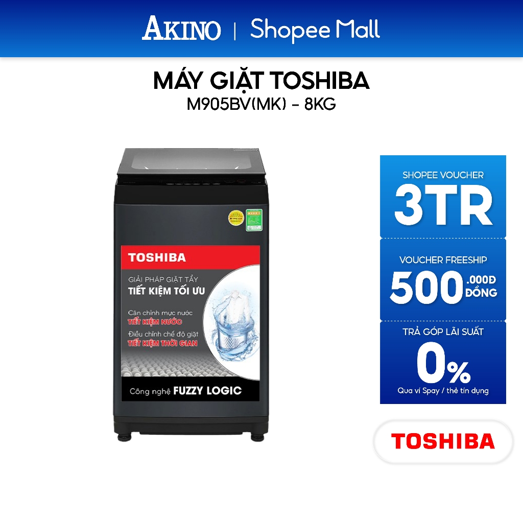 M905BV(MK) | Máy giặt Lồng Đứng Toshiba 8 kg