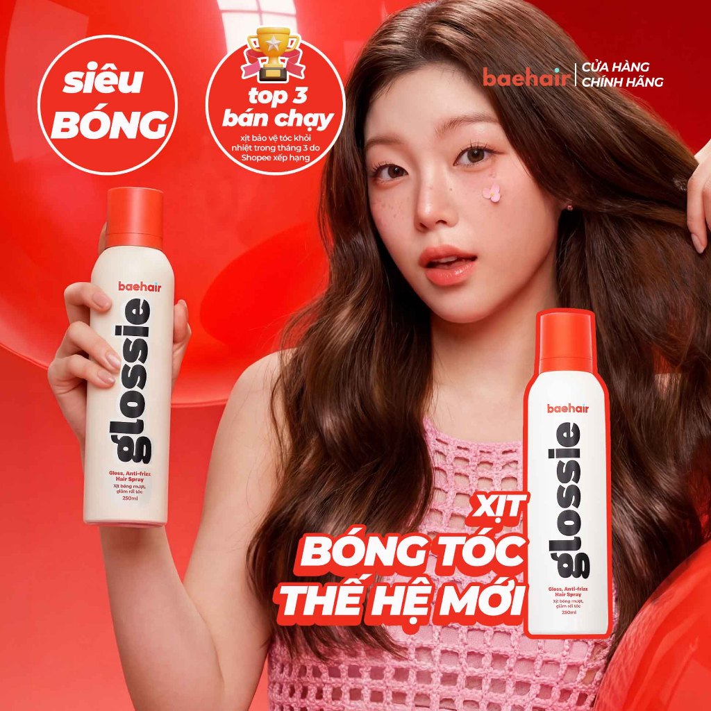 Xịt bóng tóc Baehair Glossie 250ml cho tóc bóng mượt nhanh chóng hỗ trợ phục hồi hư tổn và bảo vệ tóc khỏi nhiệt