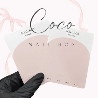 Bìa nailbox 2 mặt thẻ gắn móng tay kèm bịch bóng kiếng G049, bìa nailbox 9x11cm cán màng giấy c300