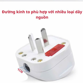 Phích Cắm Điện 3 Chấu 1 Cái Có Công Tắc | Cầu Chì Bảo Vệ | Chịu Tải Cao 220V Chống Cháy Lõi Đồng