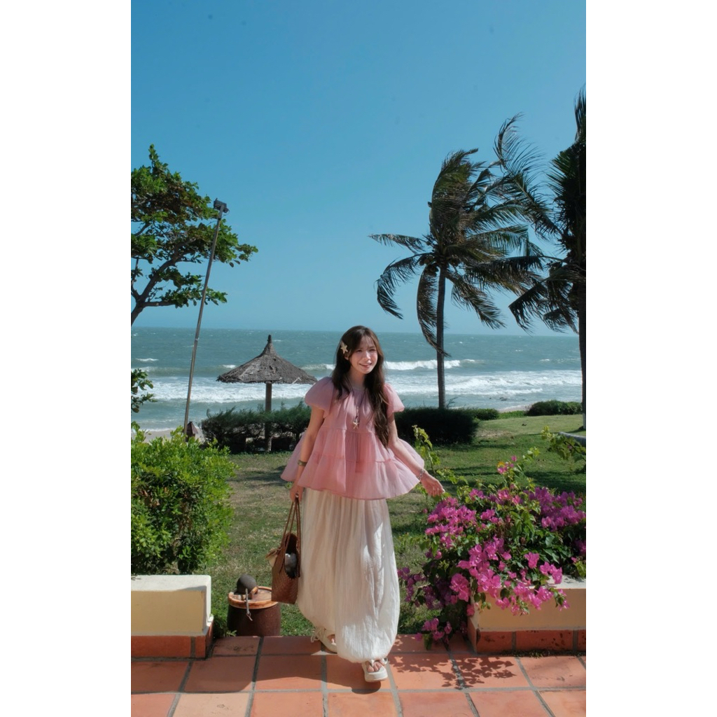 Áo voan xoè tầng tay bồng 3 màu babydoll Nữ the.sweaterweather TSW
