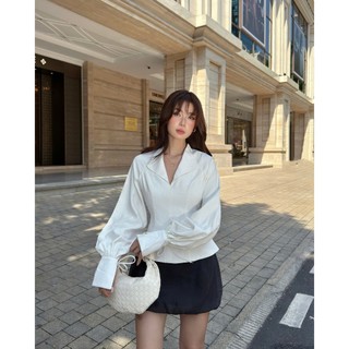 Áo Nữ AWEIN TOP Cổ Bẻ Form Chiết Eo Sang Chảnh Chất Linen Mộc GOUT DE JUN
