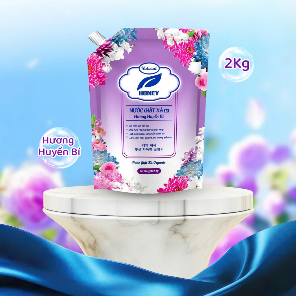 U13_Honey Nước Giặt Xả Hữu Cơ 2 trong 1 – Hương Huyền Bí Túi 2kg ( Màu Tím )