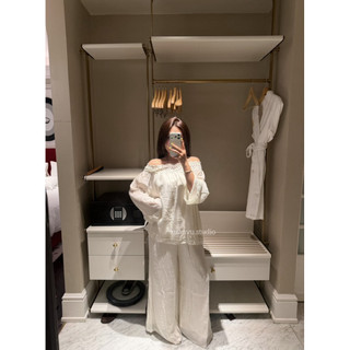 𝐏𝐡𝐢𝐞𝐧 𝐘𝐉𝐈𝐀 | (Sẵn) 6620 Set Tơ 2 Lớp Áo Trễ Vai Quần Ống Suông