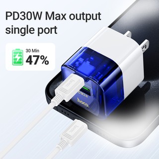 Bộ sạc nhanh 2 cổng Hoco DM-C3 kèm cáp TypeC to LaiNing PD 30W và USB QC3.0 18W