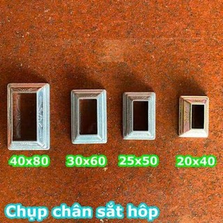 Chụp Chân Sắt Kẽm Chữ Nhật 13x26, 20x40, 25x50, 30x60, 50x100, 60x120 dùng để bịt đầu các thanh sắt hộp