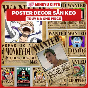 Bộ 10 Poster Ảnh Truy Nã One Piece, Kích Thước A4, A5 Da Bò Cổ Điển, Tranh Dán Tường Decor