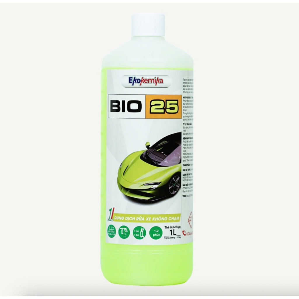 NƯỚC RỬA Ô TÔ - XE MÁY KHÔNG CHẠM CAO CẤP BIO 25-1L EKOKEMIKA ITALY