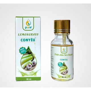 Tinh dầu sả chanh Pure 20ml,Lemongrass Essential Oil, đuổi côn trùng, tạo mùi thơm dễ chịu