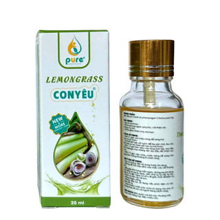 Tinh dầu sả chanh Pure 20ml,Lemongrass Essential Oil, đuổi côn trùng, tạo mùi thơm dễ chịu
