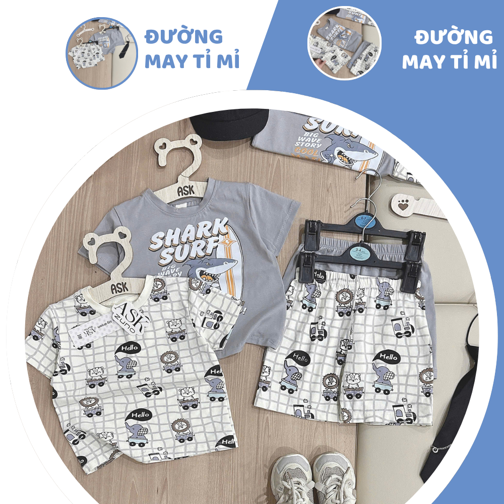 [À ƠI SHOP] V78- set 2 bộ cộc động vật ngồi xe hello- a100.339