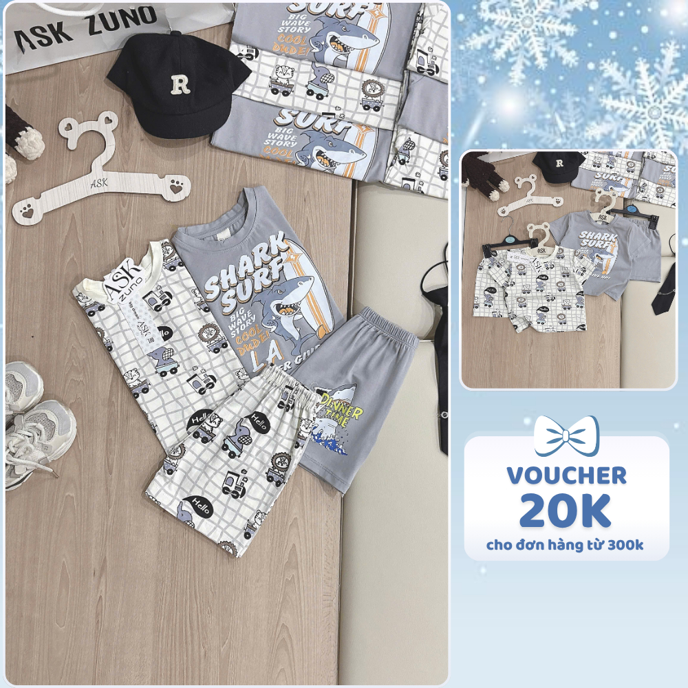 [À ƠI SHOP] V78- set 2 bộ cộc động vật ngồi xe hello- a100.339