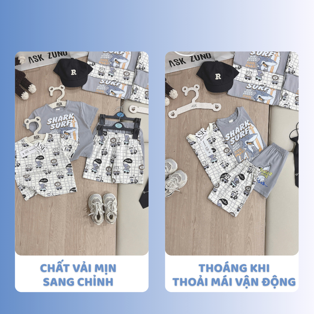 [À ƠI SHOP] V78- set 2 bộ cộc động vật ngồi xe hello- a100.339