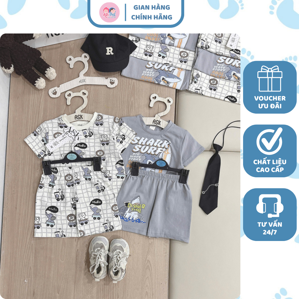 [À ƠI SHOP] V78- set 2 bộ cộc động vật ngồi xe hello- a100.339