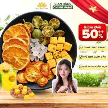 [BÁN CHẠY] Trà Chanh Dây Kim Quất, Trà Detox Nước Uống Trắng Da Triệu Lộ Tư, Mát Gan Giải Nhiệt Cơ Thể