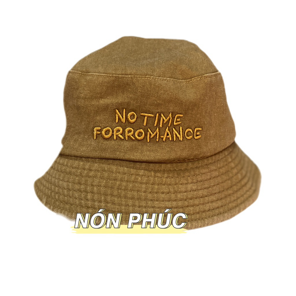 Mũ bucket jean wash No Time phog cách nam nữ