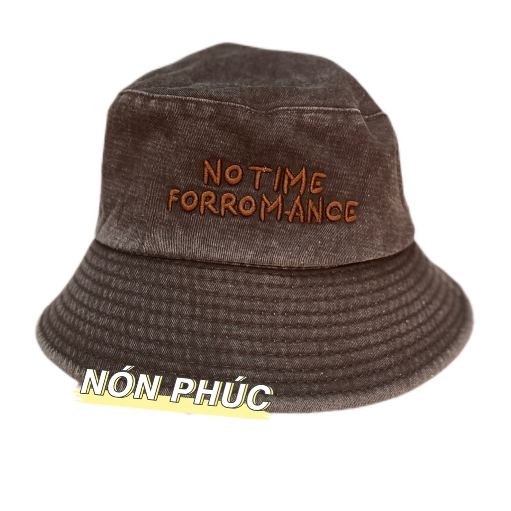 Mũ bucket jean wash No Time phog cách nam nữ
