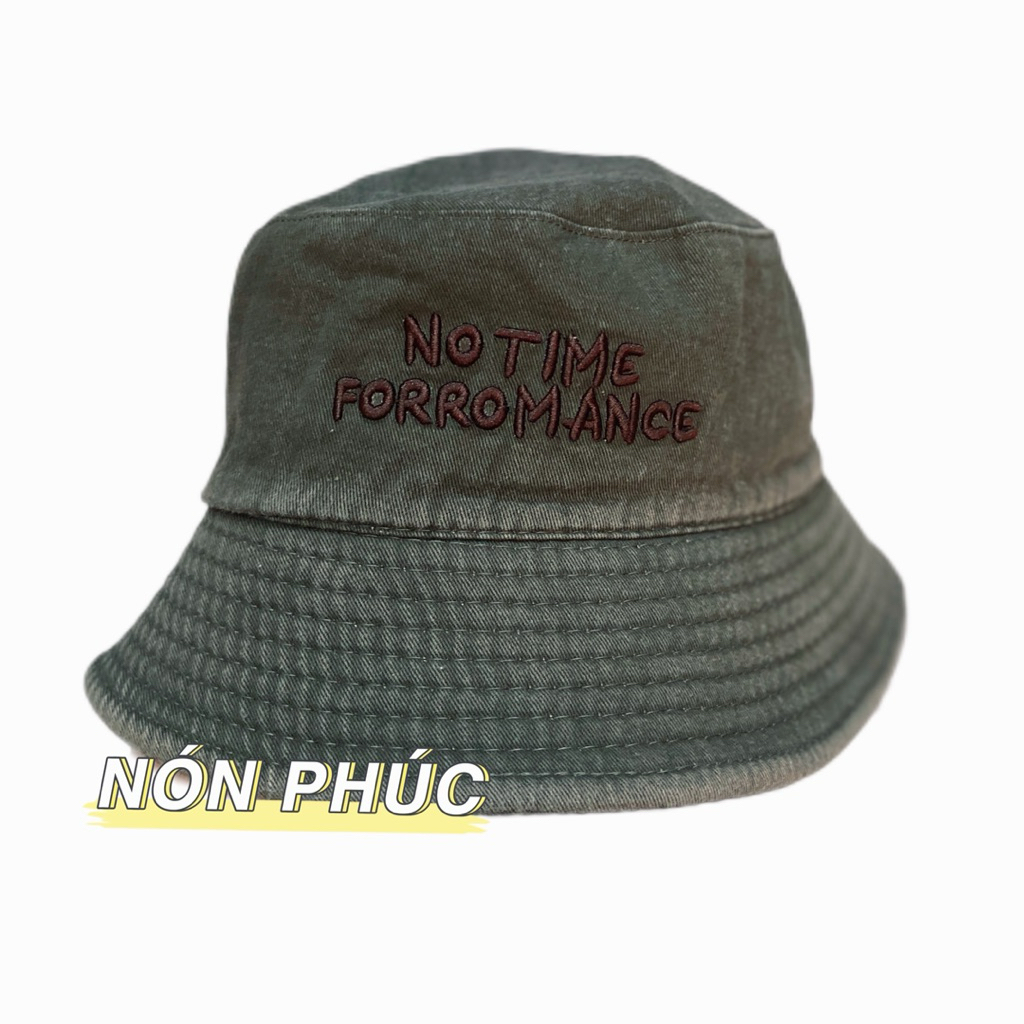 Mũ bucket jean wash No Time phog cách nam nữ