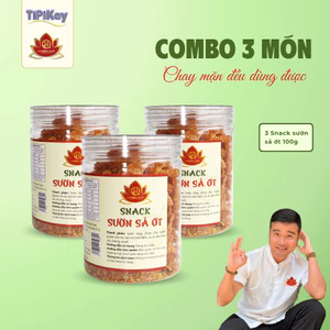 Combo 3 Snack Sườn Sả Ớt 100g - Chay Mặn Đều Dùng Được - TiPiKay Shop