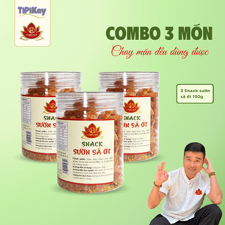 Combo 3 Snack Sườn Sả Ớt 100g - Chay Mặn Đều Dùng Được - TiPiKay Shop