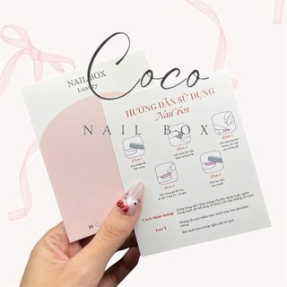 Bìa nailbox 2 mặt thẻ gắn móng tay kèm bịch bóng kiếng G049, bìa nailbox 9x11cm cán màng giấy c300