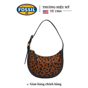 Túi da nữ Fossil HARWELL Haircalf ZB11095234, da bê in họa tiết, size 23, túi đeo vai cá tính