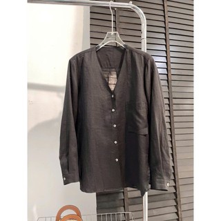 𝗭𝗢𝗭𝗢 -|LYLINEN| - Áo Linen Tưng gân cổ V