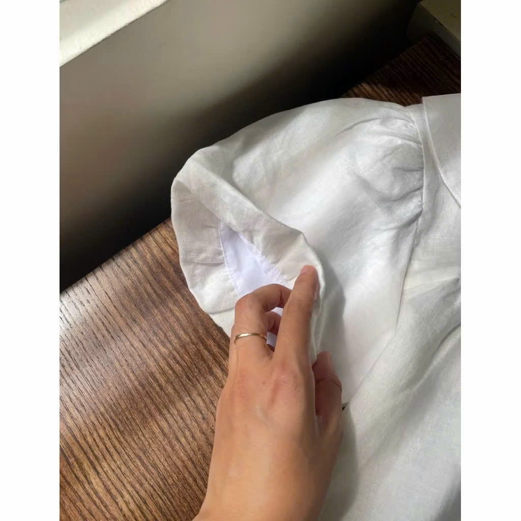 𝗖𝗼𝗰𝗼 -Áo Linen Tưng Premium cổ sen