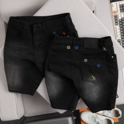 Quần Short Jean Nam Phong Cách Trẻ Trung Sang Trọng Có Co Giãn và Thêu Cao Cấp