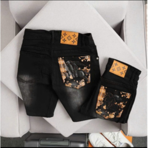 Quần Short Jean Nam Phong Cách Trẻ Trung Sang Trọng Có Co Giãn và Thêu Cao Cấp