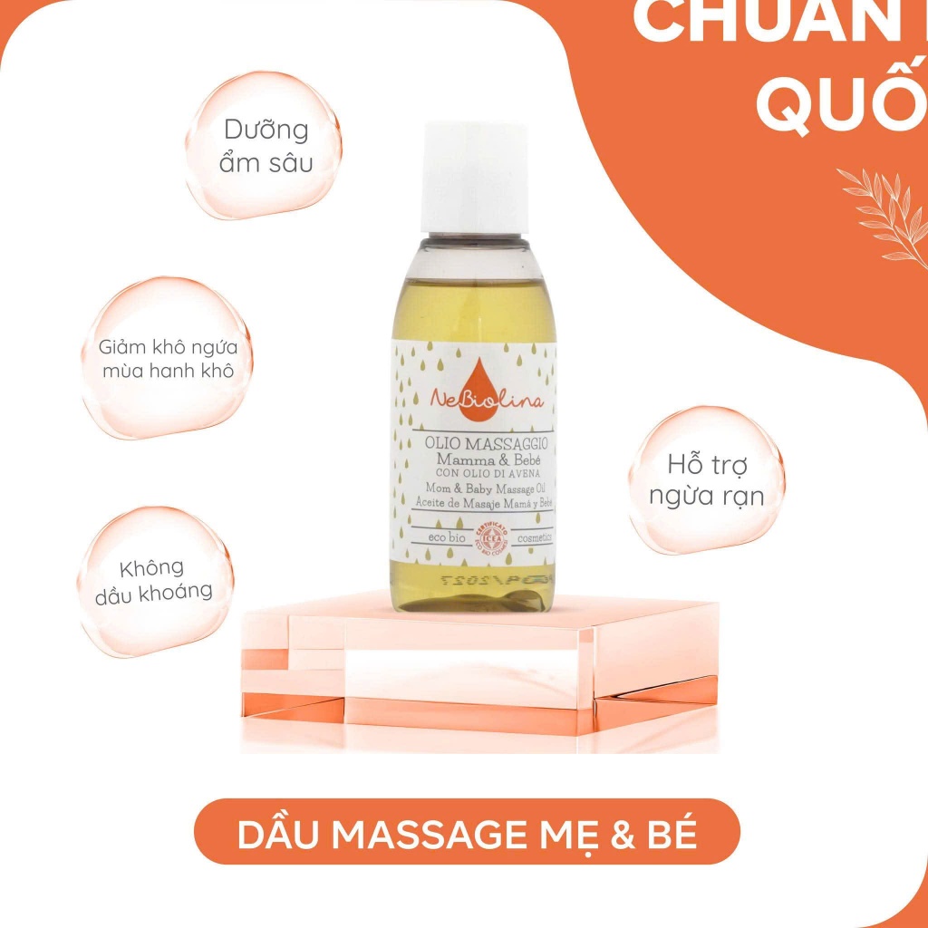 NeBiolina Kem đánh răng và dầu massa cho bé chiết xuất Yến mạch hữu cơ