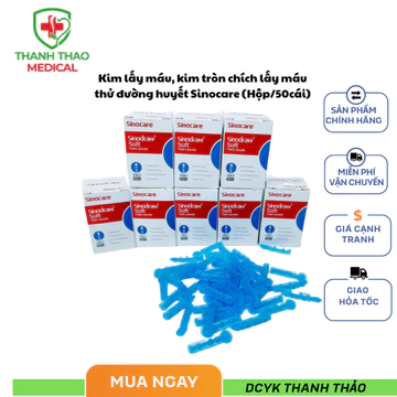 Kim lấy máu, kim tròn chích lấy máu thử đường huyết Sinocare (Hộp/50cái)