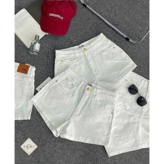 Quần short jean dáng ôm co dãn gập gấu dành cho nữ