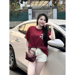 Quần short jean dáng ôm co dãn gập gấu dành cho nữ