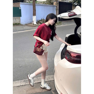 Quần short jean dáng ôm co dãn gập gấu dành cho nữ
