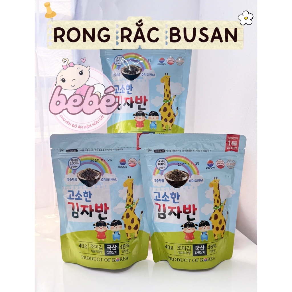 Rong biển Busan rắc cơm bổ sung canxi tăng chiều cao cho bé gói 40g