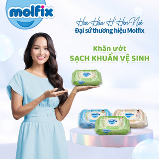 Combo 4 gói Khăn ướt Molfix Thiên nhiên Sạch khuẩn vệ sinh - 100 miếng/gói