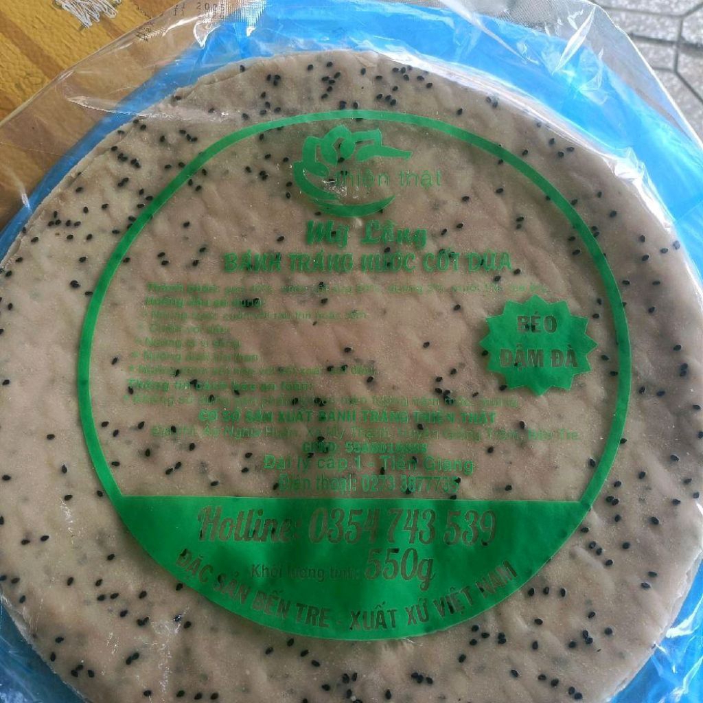 Bánh Tráng Nướng Nước Cốt Dừa  Thiện Thật 550g --- Đặc Sản Mỹ Lồng Bến Tre
