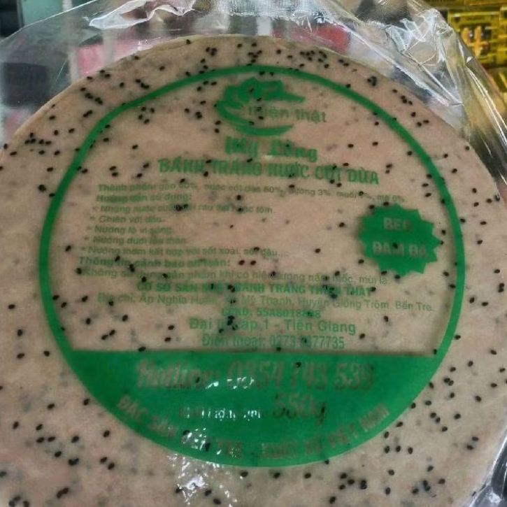 Bánh Tráng Nướng Nước Cốt Dừa  Thiện Thật 550g --- Đặc Sản Mỹ Lồng Bến Tre