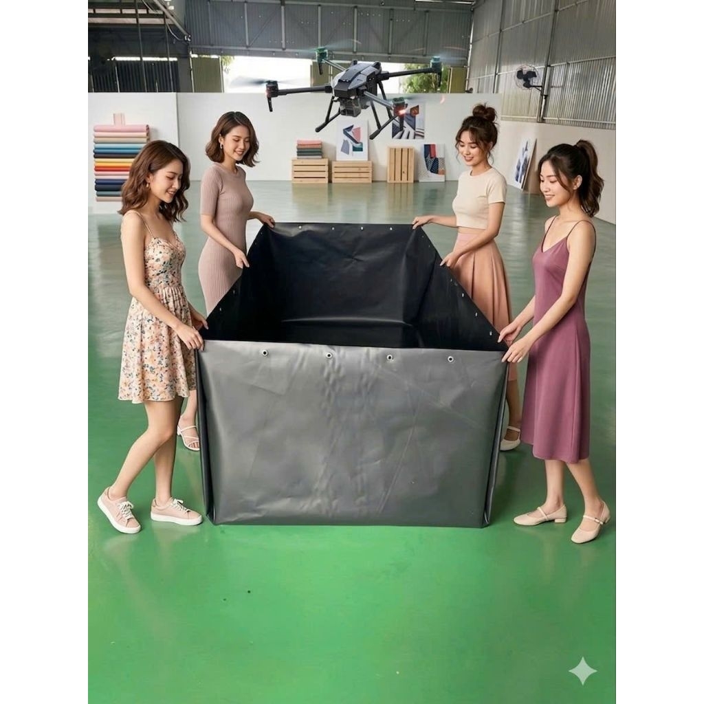 Bể bạt nuôi cá, ốc ếch, hồ bơi cho trẻ em - loại xanh bộ đội và hdpe mầu đen
