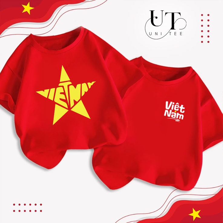 (9kg-110kg) Áo thun Unisex hình Sao Vàng yêu nước, thoáng mát cho BÉ TRAI, BÉ GÁI, NAM NỮ, CẶP ĐÔI - Uni Tee I U122