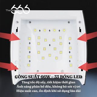 Máy Hơ Nail UV/LED 66W 33 Bóng Tích Điện Sạc Pin Không Dây S10 – Đèn Hơ Gel Nhanh Cảm Biến Tự Động, Màn Hình LCD Nail666