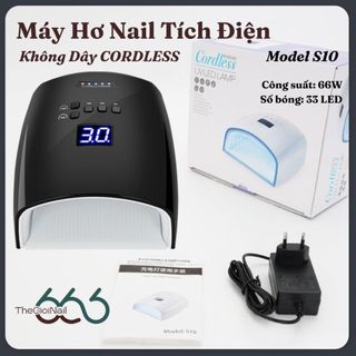 Máy Hơ Nail UV/LED 66W 33 Bóng Tích Điện Sạc Pin Không Dây S10 – Đèn Hơ Gel Nhanh Cảm Biến Tự Động, Màn Hình LCD Nail666