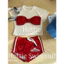 Set bikini kèm babytee quần sooc đỏ