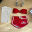 Set bikini kèm babytee quần sooc đỏ