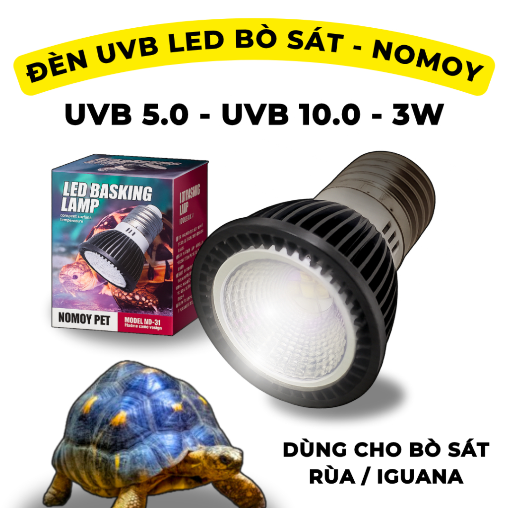 Đèn UVB LED Cho Bò Sát Chính Hãng Nomoy Pet 3W, Dùng Cho Rùa, Lưỡng Cư ...