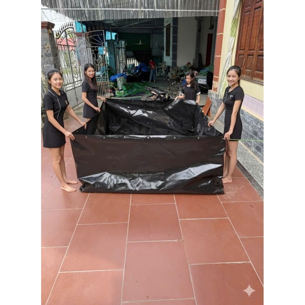 bể bạt HDPE và VPC xanh bộ đội nuôi ốc ếch cá lươn
