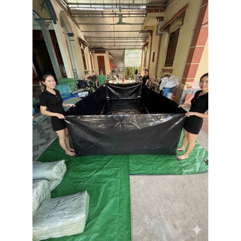 bể bạt HDPE và VPC xanh bộ đội nuôi ốc ếch cá lươn